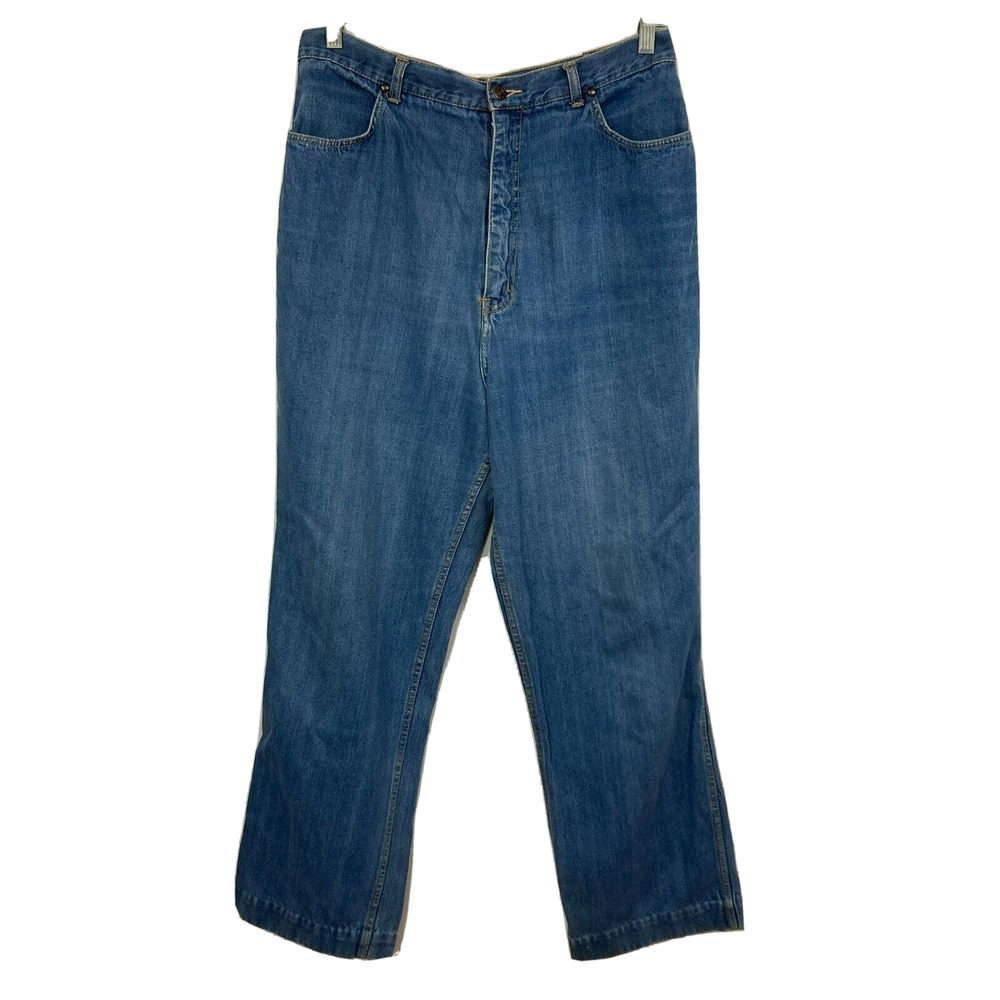 Vintage Jeans Customized Womens Sz 32W Blue Flare Leg Mom Large Cotton High Rise